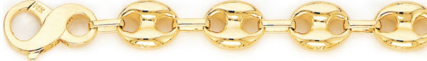 18k yellow gold chain, 14k yellow gold chain 11.2mm Mariner Link Bracelet
