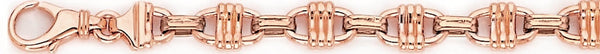 14k rose gold, 18k pink gold chain 7.6mm Quasi Link Bracelet
