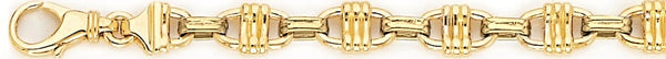 18k yellow gold chain, 14k yellow gold chain 7.6mm Quasi Link Bracelet