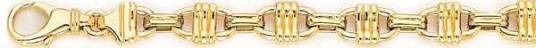 18k yellow gold chain, 14k yellow gold chain 7.6mm Quasi Link Bracelet