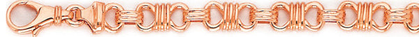 14k rose gold, 18k pink gold chain 7mm Phoenix I Link Bracelet