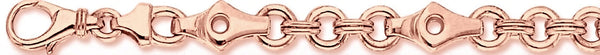 14k rose gold, 18k pink gold chain 7.9mm Figarolo Link Bracelet