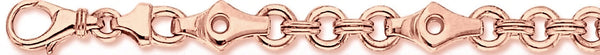 14k rose gold, 18k pink gold chain 7.9mm Figarolo Link Bracelet