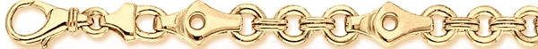 18k yellow gold chain, 14k yellow gold chain 7.9mm Figarolo Link Bracelet