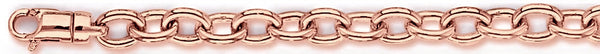 14k rose gold, 18k pink gold chain 6.8mm Open Rolo Link Bracelet