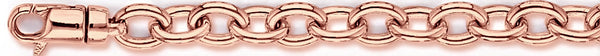 14k rose gold, 18k pink gold chain 7.8mm Open Rolo Link Bracelet