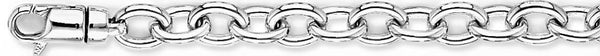 18k white gold chain, 14k white gold chain 7.8mm Open Rolo Chain Necklace