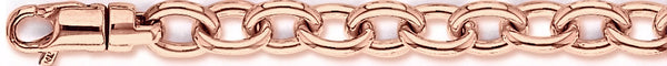 14k rose gold, 18k pink gold chain 8.8mm Open Rolo Link Bracelet