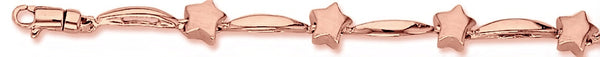 14k rose gold, 18k pink gold chain 7mm Star Link Bracelet