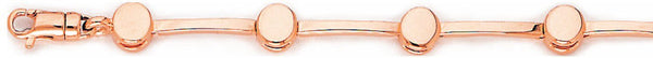 14k rose gold, 18k pink gold chain 6.3mm Button Link Bracelet