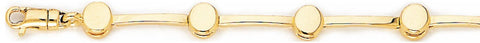 6.3mm Button Link Bracelet custom made gold chain