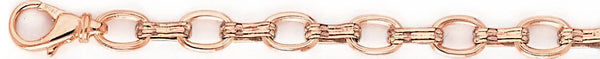14k rose gold, 18k pink gold chain 6.8mm Lucia Link Bracelet