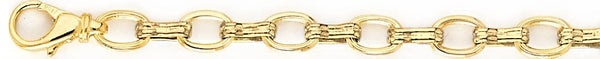 18k yellow gold chain, 14k yellow gold chain 6.8mm Lucia Link Bracelet