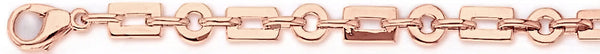 14k rose gold, 18k pink gold chain 5.5mm Duo Link Bracelet
