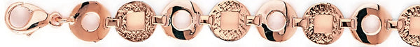 14k rose gold, 18k pink gold chain 9.7mm Geo II Link Bracelet