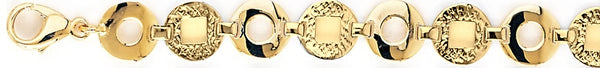 18k yellow gold chain, 14k yellow gold chain 9.7mm Geo II Link Bracelet