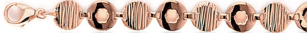14k rose gold, 18k pink gold chain 9.7mm Geo III Link Bracelet