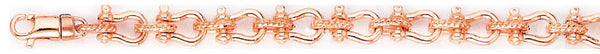 14k rose gold, 18k pink gold chain 6.4mm Yoke Link Bracelet