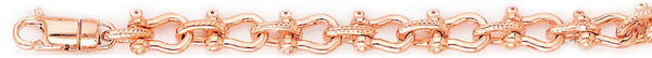 14k rose gold, 18k pink gold chain 7.4mm Yoke Link Bracelet