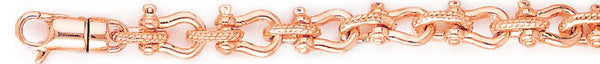 14k rose gold, 18k pink gold chain 9mm Yoke Link Bracelet