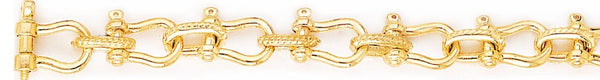 18k yellow gold chain, 14k yellow gold chain 10mm Yoke Link Bracelet
