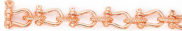 14k rose gold, 18k pink gold chain 12mm Yoke Chain Necklace