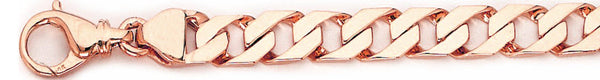 14k rose gold, 18k pink gold chain 7.8mm Flat Curb Chain Necklace