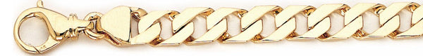 18k yellow gold chain, 14k yellow gold chain 7.8mm Flat Curb Link Bracelet