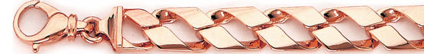 14k rose gold, 18k pink gold chain 9.9mm Ribbon Curb Link Bracelet