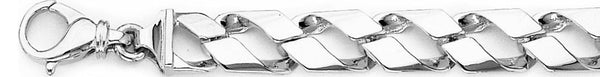 18k white gold chain, 14k white gold chain 9.9mm Ribbon Curb Chain Necklace