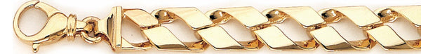18k yellow gold chain, 14k yellow gold chain 9.9mm Ribbon Curb Link Bracelet