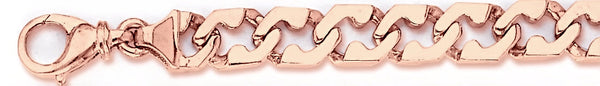 14k rose gold, 18k pink gold chain 9.2mm Volare Link Bracelet