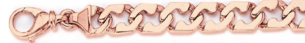 14k rose gold, 18k pink gold chain 9.2mm Volare Link Bracelet