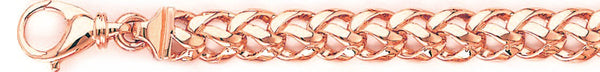 14k rose gold, 18k pink gold chain 8.4mm Woven Curb Link Bracelet