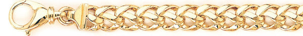 18k yellow gold chain, 14k yellow gold chain 8.4mm Woven Curb Link Bracelet