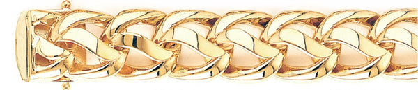 18k yellow gold chain, 14k yellow gold chain 17.3mm Woven Curb Link Bracelet