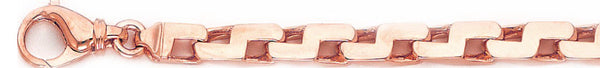14k rose gold, 18k pink gold chain 6.4mm Brick Link Bracelet