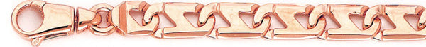 14k rose gold, 18k pink gold chain 8.4mm Slanted Anchor Link Bracelet