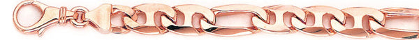 14k rose gold, 18k pink gold chain 7.5mm Figagucci Link Bracelet