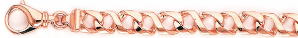 14k rose gold, 18k pink gold chain 8mm Everest Link Bracelet