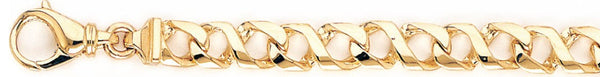18k yellow gold chain, 14k yellow gold chain 8mm Everest Link Bracelet