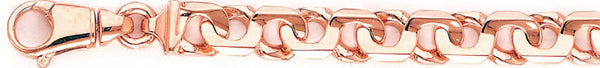 14k rose gold, 18k pink gold chain 8.7mm Shag Link Bracelet