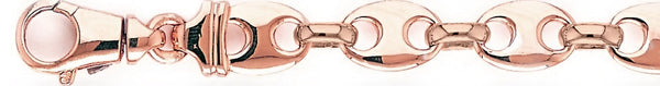14k rose gold, 18k pink gold chain 10.9mm Citi Link Bracelet