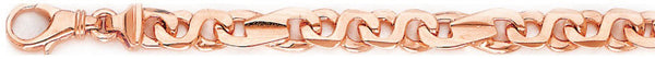 14k rose gold, 18k pink gold chain 6.7mm Goa Link Bracelet
