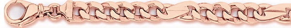 14k rose gold, 18k pink gold chain 7.7mm Grant Link Bracelet