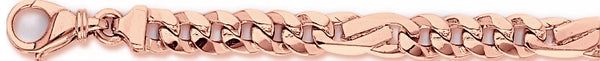14k rose gold, 18k pink gold chain 7.9mm Laza Link Bracelet