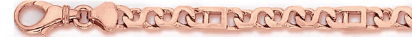 14k rose gold, 18k pink gold chain 5mm Zeus Link Bracelet
