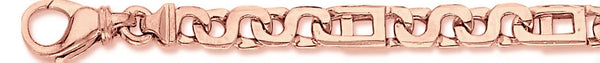 14k rose gold, 18k pink gold chain 6.8mm Zeus Link Bracelet
