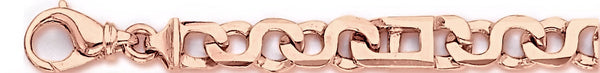 14k rose gold, 18k pink gold chain 8.4mm Zeus Link Bracelet