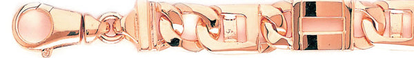 14k rose gold, 18k pink gold chain 12.2mm Apollo Link Bracelet